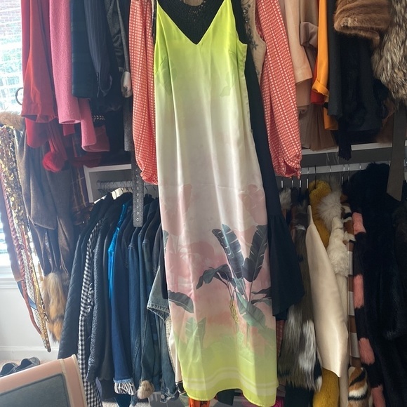 Le Superbe- NWT Tropical Ombré Calypso Slip Silk Maxi Dress - Picture 4 of 7
